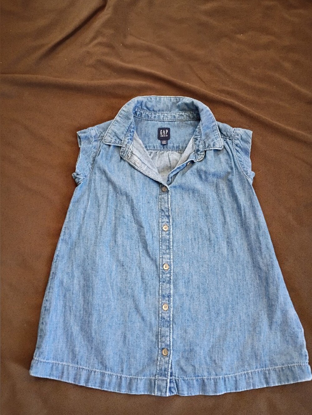 Baby GAP Light Blue Denim Button-Up Sleeveless Shirt Dress Size 3